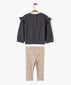 ensemble 2 pieces sweat et legging bebe fille gris sweatsF171901_4