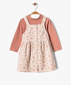 GEMO Ensemble 2 pièces bébé fille : robe + tee-shirt à manches longues rose standard