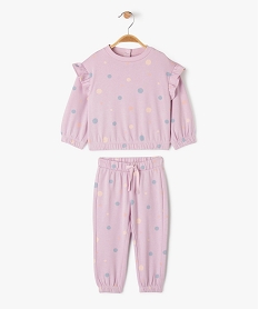 GEMO Ensemble 2 pièces sweat et pantalon en molleton bébé fille Violet