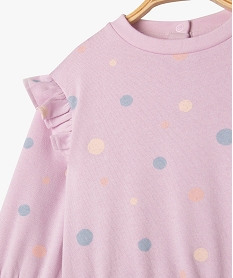 ensemble 2 pieces sweat et pantalon en molleton bebe fille violet sweatsF172201_2