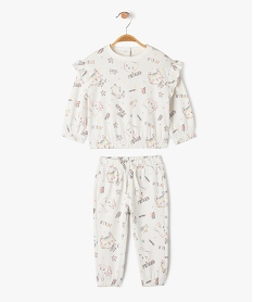 GEMO Ensemble 2 pièces sweat et pantalon en molleton bébé fille Multicolore