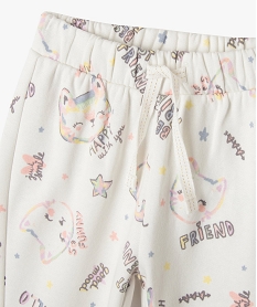 ensemble 2 pieces sweat et pantalon en molleton bebe fille beige sweatsF172301_3