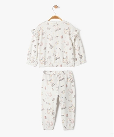 ensemble 2 pieces sweat et pantalon en molleton bebe fille beige sweatsF172301_4