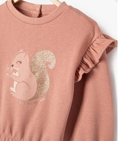 ensemble 2 pieces sweat et pantalon en molleton bebe fille rose sweatsF172401_2