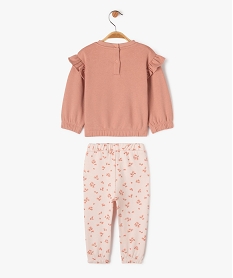 ensemble 2 pieces sweat et pantalon en molleton bebe fille rose sweatsF172401_4