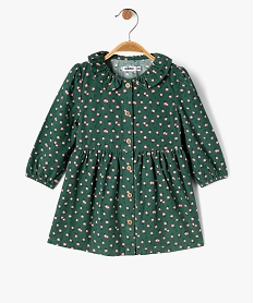 robe en velours fines cotes bebe fille vert robesF172601_4