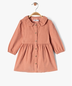 GEMO Robe en velours fines côtes bébé fille Rose