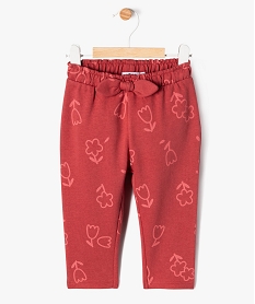 pantalon en maille a motifs fleuris bebe fille rose leggingsF173001_1