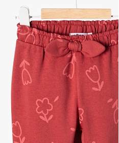 pantalon en maille a motifs fleuris bebe fille rose leggingsF173001_2