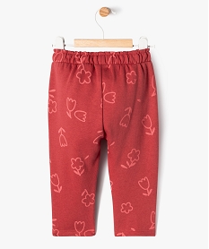 pantalon en maille a motifs fleuris bebe fille rose leggingsF173001_3