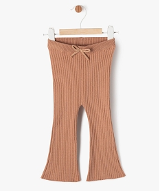 GEMO Pantalon en maille côtelée coupe flare bébé fille marron vif