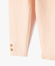 pantalon en maille cotelee bebe fille rose leggingsF173201_2