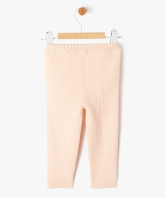 pantalon en maille cotelee bebe fille rose leggingsF173201_4