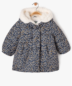GEMO Blouson à capuche avec doublure chaude bébé fille Bleu