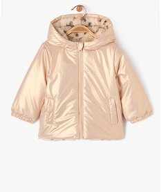 GEMO Blouson à capuche réversible bébé fille Beige