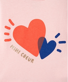 tee-shirt manches courtes avec motif paillete bebe fille rose tee-shirts manches courtesF174601_2