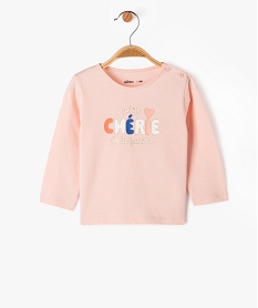 tee-shirt a manches longues a message bebe fille rouge tee-shirts manches longuesF175701_4
