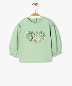 GEMO Tee-shirt à manches longues avec volants bébé fille - LuluCastagnette vert standard