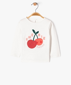 GEMO Tee-shirt à manches longues avec motif en relief bébé fille Beige