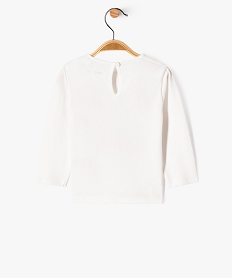 tee-shirt a manches longues avec motif en relief bebe fille beige tee-shirts manches longuesF176501_3