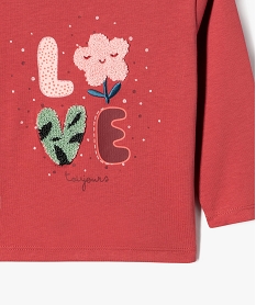 tee-shirt a manches longues avec motif en relief bebe fille rose tee-shirts manches longuesF176601_2
