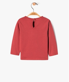 tee-shirt a manches longues avec motif en relief bebe fille rose tee-shirts manches longuesF176601_3