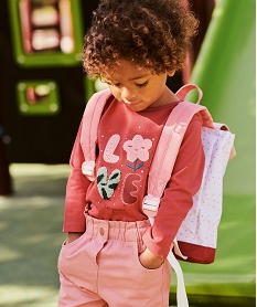 tee-shirt a manches longues avec motif en relief bebe fille rose tee-shirts manches longuesF176601_4