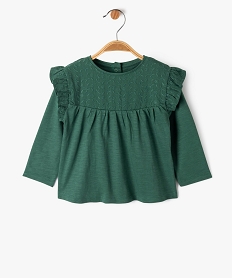 GEMO Tee-shirt manches longues avec volants aux épaules bébé fille vert standard