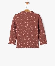 tee-shirt en maille cotelee a col montant bebe fille brun tee-shirts manches longuesF176901_3