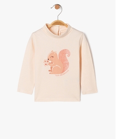 tee-shirt manches longues et col roule imprime bebe fille rose tee-shirts manches longuesF177101_4