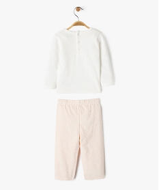pyjama en velours 2 pieces imprimees bebe beige pyjamas 2 piecesF179801_4