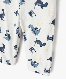 pyjama en velours 2 pieces a motifs dinosaures bebe garcon bleu standard pyjamas 2 piecesF180101_3