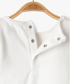 pyjama en velours 2 pieces avec inscription brodee bebe garcon beige pyjamas 2 piecesF181101_2