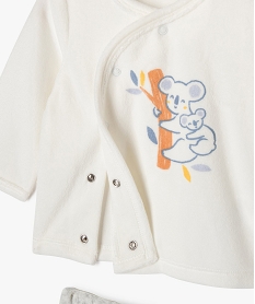 pyjama en velours 2 pieces avec ouverture devant bebe beige pyjamas 2 piecesF181801_3