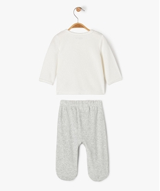 pyjama en velours 2 pieces avec ouverture devant bebe beige pyjamas 2 piecesF181801_4
