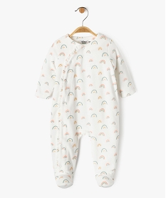 GEMO Pyjama en velours ouverture devant à motifs arc-en-ciel bébé fille blanc chine