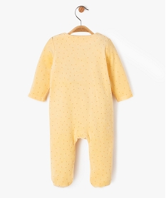 pyjama en velours a motifs pois et inscription pailletee bebe fille jaune pyjamas veloursF182701_3