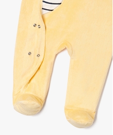 pyjama en velours ouverture devant a motif dinosaure bebe garcon jaune pyjamas veloursF182801_3