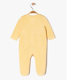 pyjama en velours ouverture devant a motif dinosaure bebe garcon jaune pyjamas veloursF182801_4