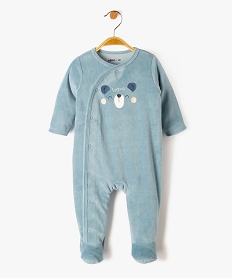 pyjama dors-bien en velours fermeture devant bebe bleu pyjamas veloursF183001_4
