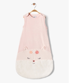 GEMO Gigoteuse en velours TOG 25 avec motif en maille peluche bébé fille Rose