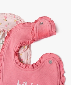 bavoir naissance en jersey et eponge a volant (lot de 3) rose bavoirsF184001_2
