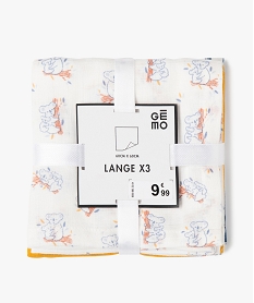 langes bebe en coton pour bebe (lot de 3) beige couvertures draps et tours de litF184201_1