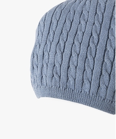 bonnet fin en maille torsadee bebe bleuF184501_2