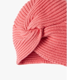 bonnet en maille cotelee effet drape bebe fille roseF184801_2