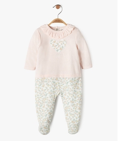 GEMO Pyjama en velours effet 2 en 1 à motifs fleuris bébé fille rose standard