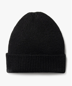 GEMO Bonnet en maille côtelée chinée à revers cousu noir standard