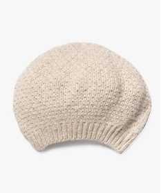 beret en maille femme beige chapeaux lunettes de soleilF195401_2