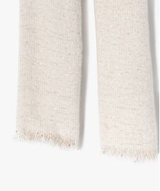 echarpe plaid avec sequins brodes femme beige bonnets echarpes gantsF195801_4