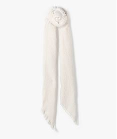echarpe avec fil metallise et finitions franges femme beige bonnets echarpes gantsF196001_3